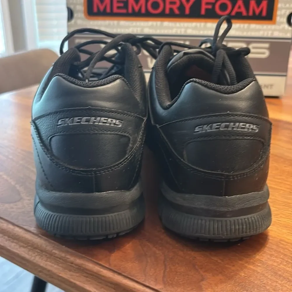 Skechers Work Men's Black Nampa Memory Foam Relaxed Fit Service Shoe Size 12